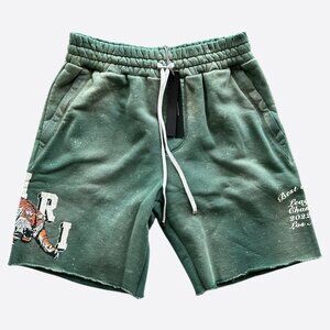 Amiri Green & White Tiger Logo Shorts